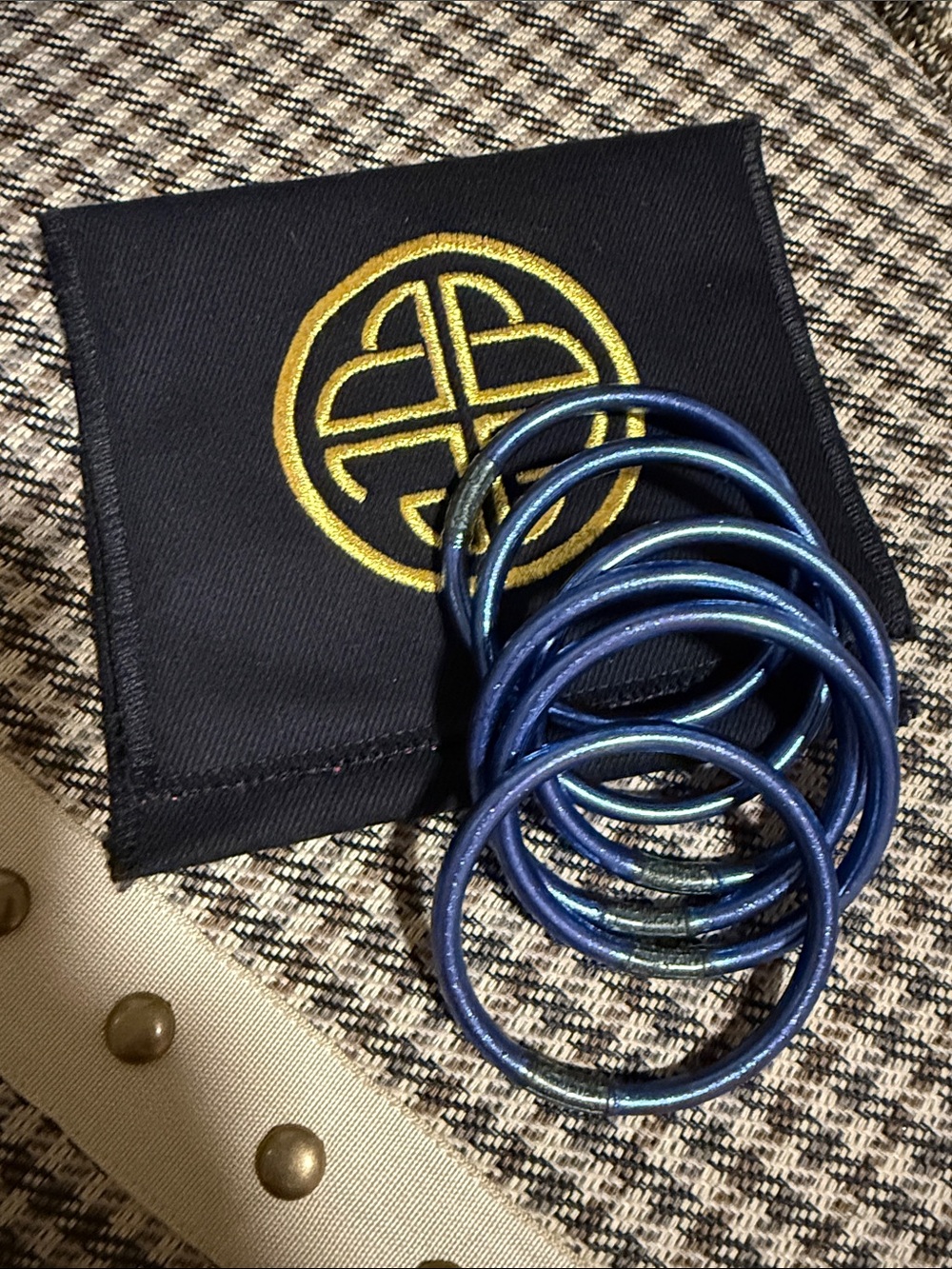 Blue Metallic Women’s Bangle Bracelet Set